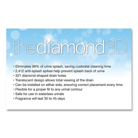 Big D Diamond 3D Urinal Screen, Mountain Air, Blue, 10/Pack, PK6 062300